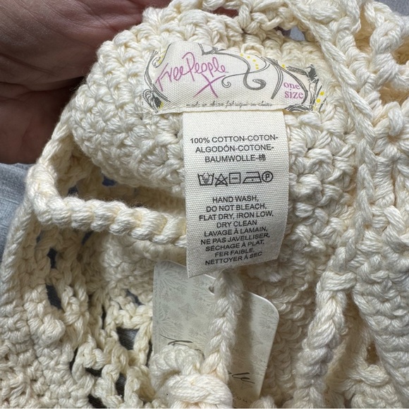 NWT New Free People Silvie Crochet Baseball Cap In Ivory